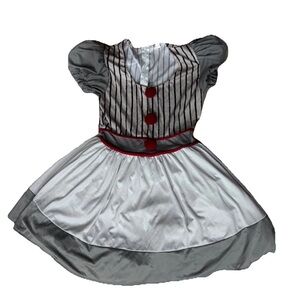 Hot Topic Gray and White Kids Costume Dress with Red Accents